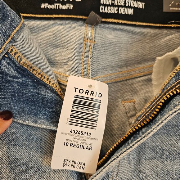 NWT-Torrid High Rise Straight Elastic Waist Jean - Picture 4 of 6